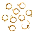 Goldene Ohrhaken aus Edelstahl mit Klappbügel für DIY-Schmuckherstellung 9er-Set - 12x15mm / Gold