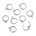 Edelstahl Ohrhaken in Silber für DIY-Schmuck mit offenem und geschlossenem Verschluss - Dicker Runder Stil / 12x15mm / Stahlfarben