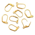 Siebener-Pack goldene Ohrhaken aus vakuumplattiertem Edelstahl für DIY-Schmuckherstellung - D-Ring Verschluss / 12x17mm / Gold