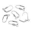Set mit sechs silbernen Edelstahl-Brisuren für die DIY-Schmuckherstellung und Ohrringe - Muschel-Stil / 12x19mm / Stahlfarben
