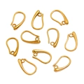 Neunteiliges Set goldene vakuumierte Edelstahl-Ohrhaken im französischen Stil für DIY-Schmuck - Normaler Ohrringhaken / 9x15mm / Gold