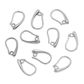 Polierte silberne Edelstahl-Ohrhaken für DIY-Ohrringe und Schmuckherstellung-Zubehör - Normaler Ohrringhaken / 9x15mm / Stahlfarben