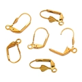 Goldene Brisuren Ohrhaken im 6er-Set mit Vakuum-Beschichtung für die Schmuckherstellung - Klassische Brisur / 12x19mm / Gold