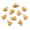 Set de diez colgantes de caracol de acero inoxidable dorado para creación de joyería - Caracol (1J2-31) / 9mmx14mm / Dorado