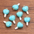 Light blue heart-shaped alloy pendants with KC gold finish and enamel details - Blue Heart