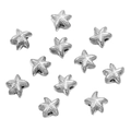 Silver starfish stainless steel loose beads with textured finish for jewelry making - Starfish Steel Color (8X8mm)