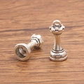 Pendentifs reine d'échecs en alliage de zinc argent antique pour bijoux DIY et porte-clés - Pendentif Char n° 3 (Argent Antique n° 3, 8x18mm, 1,6g)