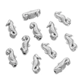 Silver seahorse-shaped stainless steel beads for DIY jewelry making with fine texture - Steel Color Seahorse