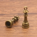 Pendentif reine d'échecs bronze antique pour bijoux DIY et porte-clés originaux - Pendentif Reine N° 5 (N° 5 Bronze Antique, 8x23mm, 1,8g)