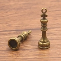 Pendentif roi d'échecs en bronze antique en alliage de zinc pour bijoux et porte-clés DIY - Pendentif Roi N° 6 (Bronze Antique N° 6, 8x27mm, 2g)