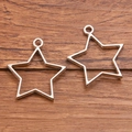 Silver hollow star-shaped metal pendants for DIY jewelry making and crafting - Star Style