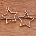 DIY rose gold star shaped hollow open bezel pendants for handmade jewelry charms - Star Style / Rose Gold