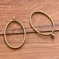 Antique bronze oval alloy frame pendant for DIY jewelry resin and flower casting - Ellipse