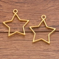 Gouden stervormige hangers van legering voor doe-het-zelf sieraden set van 2 - Pentagram