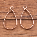 Pair of rose gold teardrop alloy pendants with hollow frames for DIY jewelry making - Large Water Drop Style / Rose Gold