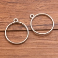 DIY jewelry making components silver metal round circle frame charms for craft - Round Style