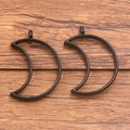 Pendentifs noirs en forme de lune pour bijoux en résine et cadres DIY - Lune