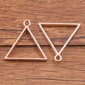 Pair of rose gold plated triangle pendants for DIY jewelry making and resin crafts - Small Triangle Shape / Rose Gold