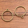 Antique bronze round alloy open bezel pendants for DIY resin jewelry making crafts - Round