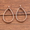 Teardrop hollow metal pendants in rose gold finish for DIY jewelry accessories - Small Waterdrop Style / Rose Gold