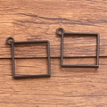 Paire de cadres carrés creux en alliage noir pour bijoux DIY et artisanat en résine - Petit cube