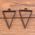 Paire de cadres de pendentif triangle noir en alliage pour bijoux DIY sur bois - Triangle