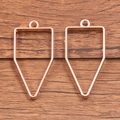 DIY rose gold pencil-shaped open bezel pendants for resin jewelry and craft projects - Pentagon Style / Rose Gold