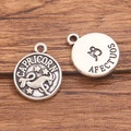 Silver vintage Capricorn zodiac charm pendant with goat motif for DIY jewelry making - Antique Silver - Capricorn