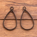 Breloques goutte d'eau noires pour bijoux en résine avec boucles de suspension - Grande Goutte d'Eau