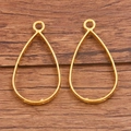Paar gouden legering bedeltjes in druppelvorm voor DIY-sieraden maken projecten - Grote Waterdruppel