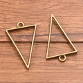 Antique bronze triangular hollow frame pendant for DIY jewelry making accessories - Triangle