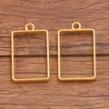 Set van twee rechthoekige goudkleurige frames met ring voor DIY hars sieraden maken - Rechthoek