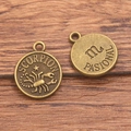 Antique bronze Scorpio constellation zodiac charm pendants for DIY jewelry making - Antique Bronze - Scorpio