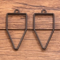 Lot de deux pendentifs DIY géométriques en forme de pentagone noirs avec anneaux de suspension - Pentagone