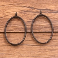 Deux pendentifs ovales noirs en alliage pour la création de bijoux DIY et artisanat - Ellipse