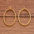 Paar ovale vergulde legering hangers voor het maken van DIY sieraden accessoires - Ellips
