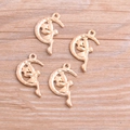 Set of 4 golden fairy on moon alloy pendants for DIY jewelry and keychain crafts - KC Gold