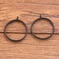 Paire de cadres de pendentif ronds en alliage noir mat pour la création de bijoux - Anneau Creux