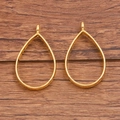Paar gouden druppelvormige legering frames voor DIY hars sieraden maken projecten - Waterdruppel