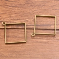 Square bronze alloy open bezels for DIY resin jewelry and pendant making charms - Large Plaid