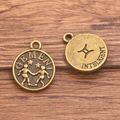 Vintage bronze Gemini zodiac charms with intelligent text for DIY jewelry making - Antique Bronze - Gemini