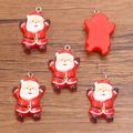 DIY Santa Claus resin charms set with 5 pieces for Christmas jewelry making projects - Size 4