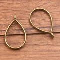 Antique bronze teardrop alloy bezel pendant charms for DIY jewelry making sets - Water Drop