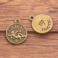 Antique bronze Virgo zodiac charm pendant for DIY bracelets and necklaces jewelry making - Antique Bronze - Virgo
