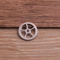 Colgante de engranaje de aleación plateado calado de cinco radios para joyería DIY - 1 Pieza / Plata antigua