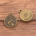 Aquarius zodiac charm in antique bronze finish for DIY jewelry and bracelets - Antique Bronze - Aquarius