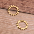 Golden 19mm steampunk gear charms for DIY jewelry making accessories and connectors - Antique Gold