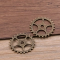 25mm vintage steampunk hollow round gears for DIY jewelry in antique bronze finish - Ancient Bronze 1.6g