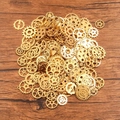 Assortimento di ingranaggi steampunk dorati in lega per creazione gioielli fai-da-te - Oro Antico