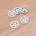 Five-piece set of bright silver punk gear charms for vintage DIY bracelet jewelry making - Antique Silver 1.4g
